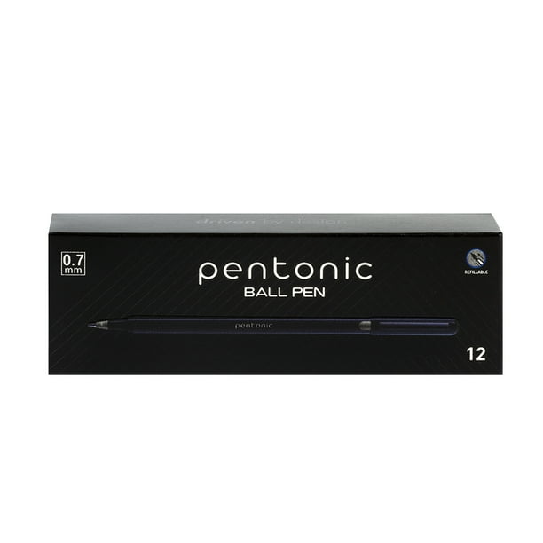 Pentonic - Bolígrafo Ball Pen 0.7 mm, Caja con 12 Piezas color Negro