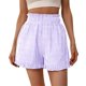 thumbnail image 1 of Pantalones Cortos de Cintura Elástica de las Mujeres de Cintura Alta Raya Suelta Pantalones Cortos, Moda Casual Pantalones de Poliéster para el Hogar Y el Uso Diario, las Mujeres de Lavado de Manos, 1 of 5