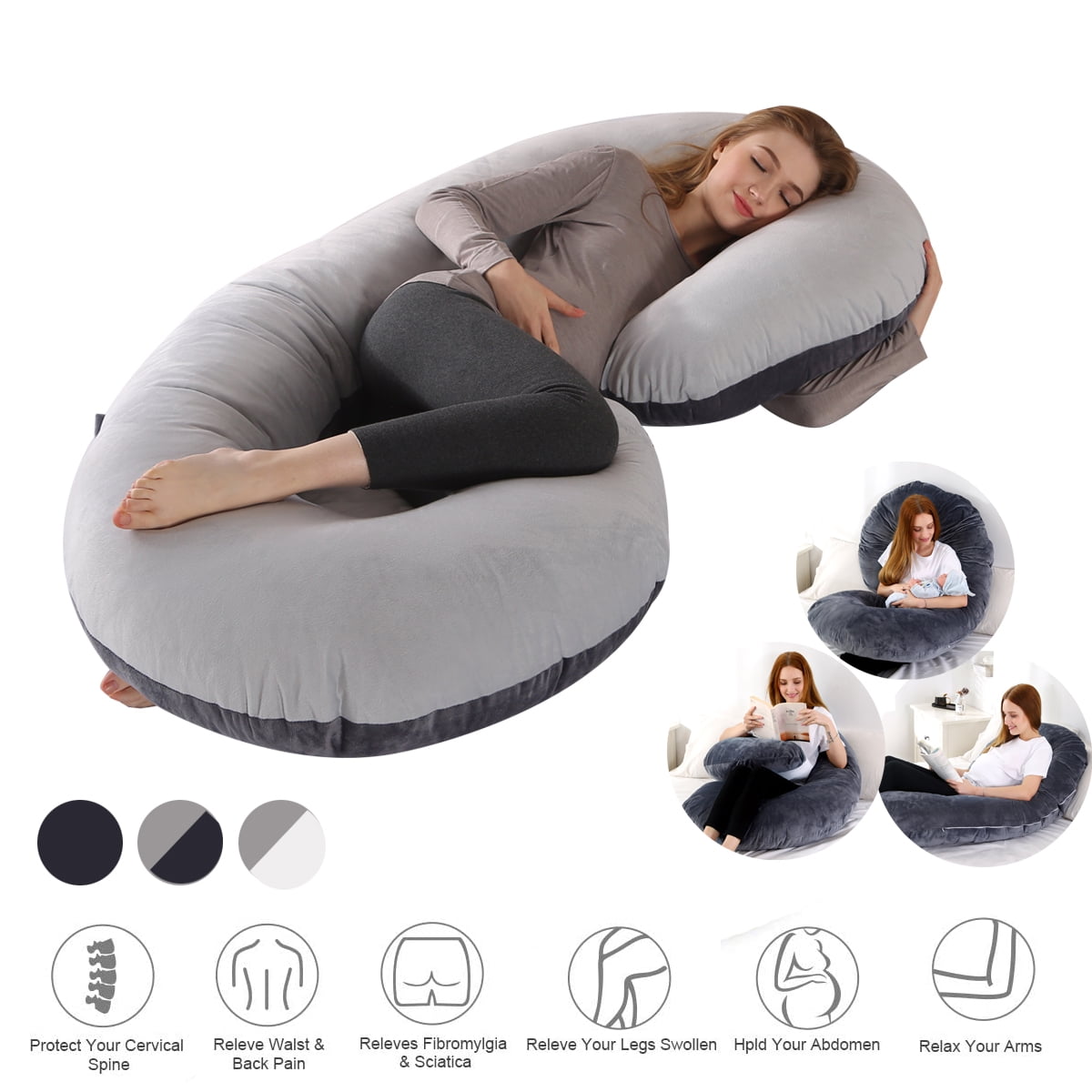 Body Pillow for Pregnant Women and Back Pain Relief, Pregnancy Pillow