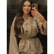 thumbnail image 2 of Blusa de manga larga con cuello con muescas para mujer, traje informal liso con cordones, Pantalones rectos, holgado, a la moda, primavera, 2024, 2 of 5