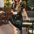 thumbnail image 3 of Balery Vintage Ornate Skull Vestidos sueltos de manga corta para mujer, vestidos de verano 2025, vestidos casuales de corte A con vuelo., 3 of 6