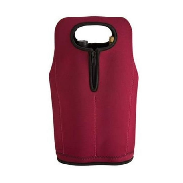 Neoprene Two-Bottle Wine Carrier - Burgundy