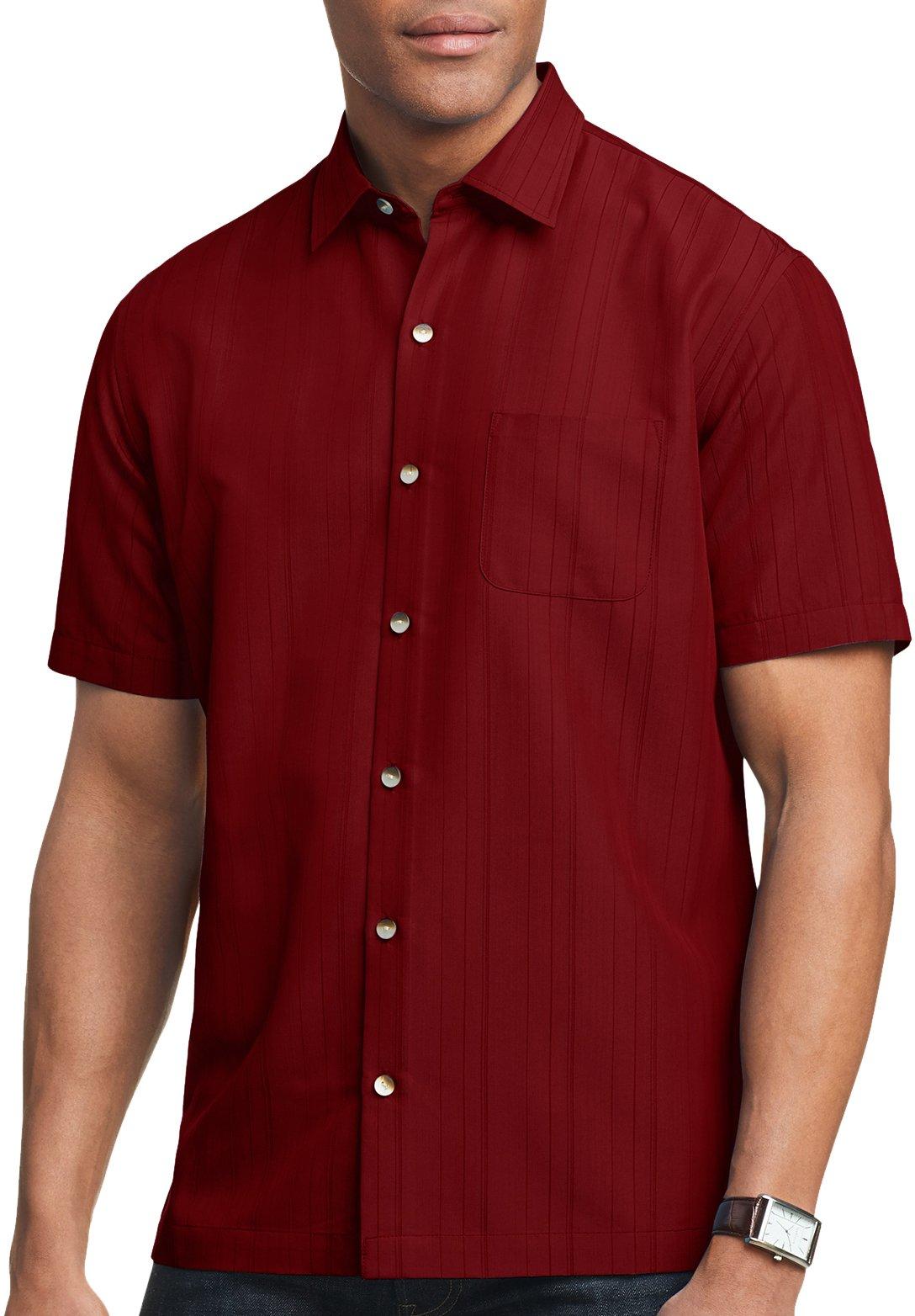 Van Heusen Mens Stripe Texture Button 