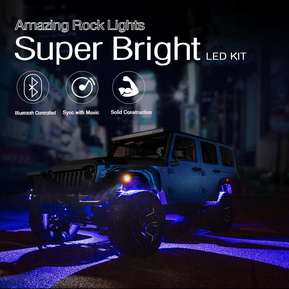 Details about   8PCS Wireless Mini Bluetooth LED RGB Rock Lights Under Wheel Off-road Truck JP