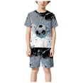 thumbnail image 5 of Gubotare Pajamas Boys Summer Boys Pajamas Sets 2 Piece Soft Sleepwear Loose T-Shirts with Shorts Pj Set Summer Lounge Wear for Kids 6T 7T (Grey,6-7 Years), 5 of 6