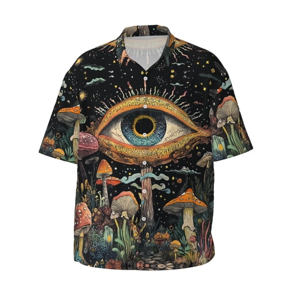 Mens Short Sleeve Button Up Shirts, Casual Party Shirts Stylish Beach Shirt Gifts for Men