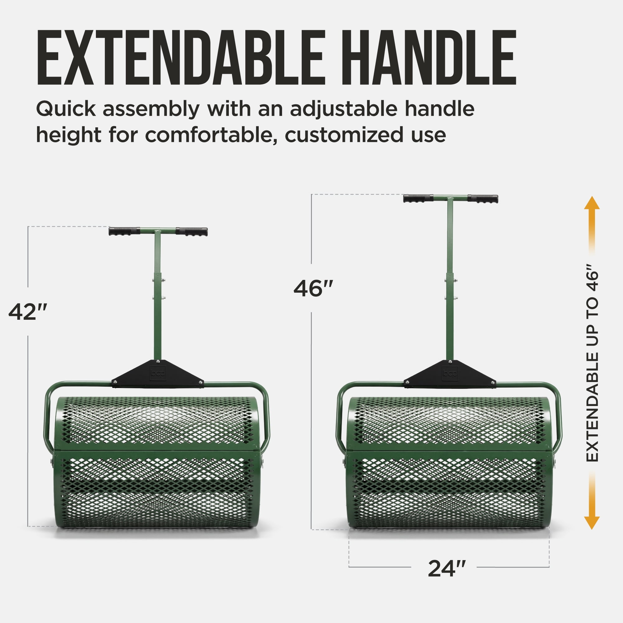 Best Choice Products 24" Compost Spreader, Steel Lawn & Peat Moss Topdresser, Adjustable T-Shaped Handle