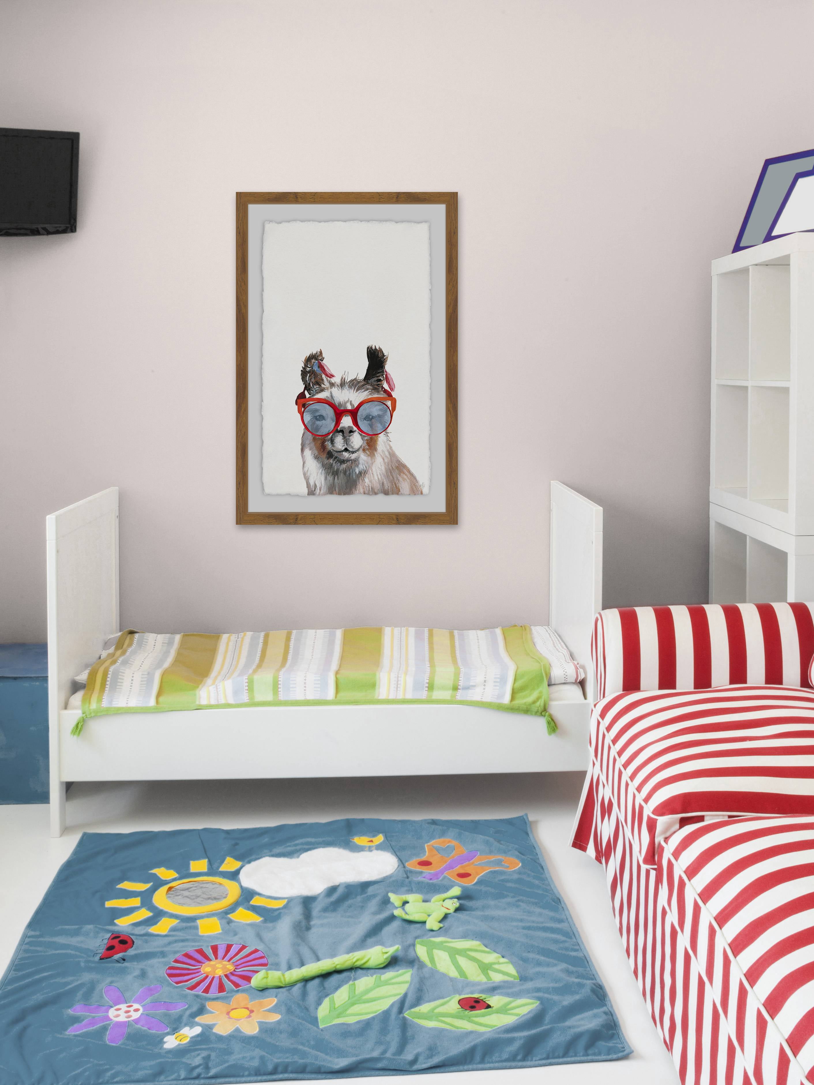 Llama Icon Framed Painting Print