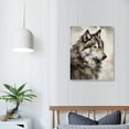 thumbnail image 3 of JRXY  Wolf Decor Animal Canvas Wall Art Rustic Wolf Painting Framed Wolf Picture Canvas Print Cabin Farmhouse Wall Decor Living Room Bedroom Dining Room Decoration Framed Gallery Wrap  pattern3, 3 of 4