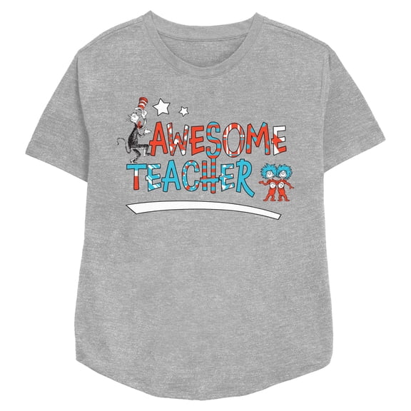 Womens Dr. Seuss The Cat in the Hat Awesome Teacher T Shirt