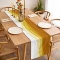 thumbnail image 3 of Ombre Orange Waves Table Runner 108 Inches Long Farmhouse Dress Scarves, Abstract Art Gradient Modern Dining Tablerunner for Coffee Table/Kitchen Island/Party Décor, 13" x 108", 3 of 8