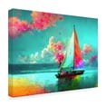 thumbnail image 4 of Canvas Wall Art - RomantzArt 'Rainbow Sails 3' Wall Art for Living Room, Bedroom, or Office Décor by Trademark Fine Art - 19 x 14 Inches, 4 of 4