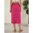 thumbnail image 2 of Falda midi Naggoo de cintura alta, casual de verano, rosa intenso para mujer, 2 of 5