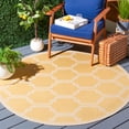 thumbnail image 2 of Safavieh Courtyard Yellow Indoor Outdoor Rug - Round 5', 2 of 10