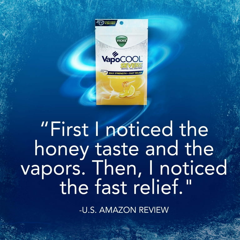 Vicks VapoCool Sore Throat Drops With Benzocaine Menthol, , 48 OFF