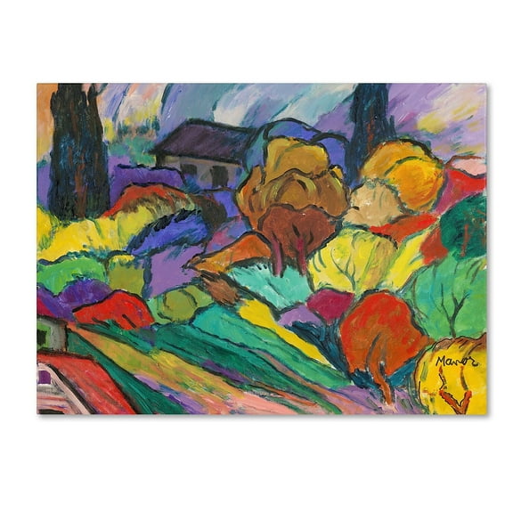 Trademark Fine Art "Cherry Trees and Strawberry Fields" Canvas Art by Manor Shadian