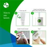 OneTouch Delica Plus Lancets for Diabetes Testing | Extra Fine 33-Gauge for Blood Test | Diabetic Supplies for Blood Sugar Monitor | For Lancing Device, 100 Count