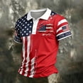 thumbnail image 2 of Homeyce Independence Day Golf Shirts for Men Us 250th Anniversary Short Sleeve Polo Shirts American Flag 4th Of July Vintage Polo Tshirt Button Up Patriotic Tee,Red M, 2 of 4
