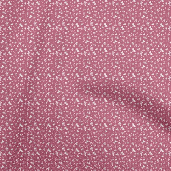 oneOone Cotton Flex Pink Fabric Floral Dress Material Fabric Print Fabric By The Yard 40 Inch Wide