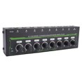 thumbnail image 1 of RGB Light Headphone Amplifier, 8 Channel Headphone Amplifier with 8 Outputs, Independent Volume Control, for Studio and Stage Applications, Metal Shell with 6.35mm Interfaces, 4580, 1 of 7