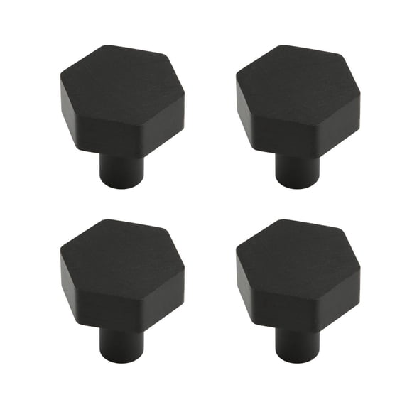 Era Hexagon Knob 4-Pack Brushed Black