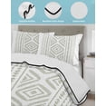 thumbnail image 4 of Quilts Twin Size, Boho Sage Green Geometric Soft Comforter Bedding Set for Bed, Vintage Southwestern Stripes Lightweight Quilted Bedspread with Pillow Cover(2 Pieces) for All Season, 68x86 Inch, 4 of 6
