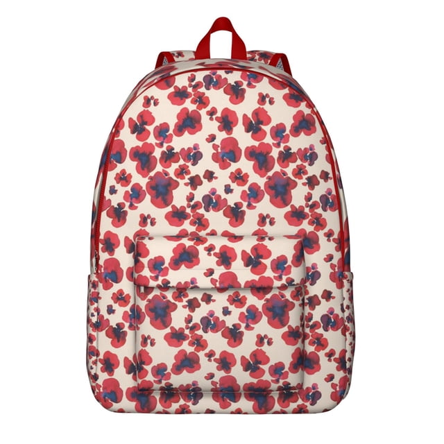 Spring Botanical School Backpack – Romantic Watercolor Floral Canvas Daypack with Comfortable Carrying, Lightweight