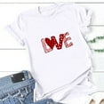 thumbnail image 4 of Otvok Womens Valentine'S Day Tops Printed Short Sleeved Round Neck T-Shirt, 4 of 6