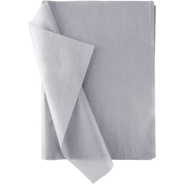 FFIY 100 feuilles de papier de soie métallique argenté 35x50cm