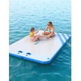 thumbnail image 1 of GloryStar Inflatable Floating Dock Island Raft, Non-Slip Surface and Rope Ladder, Lightweight Portable Air Dock with Carry Bag for Pool, Beach, and Ocean Use, 1 of 6