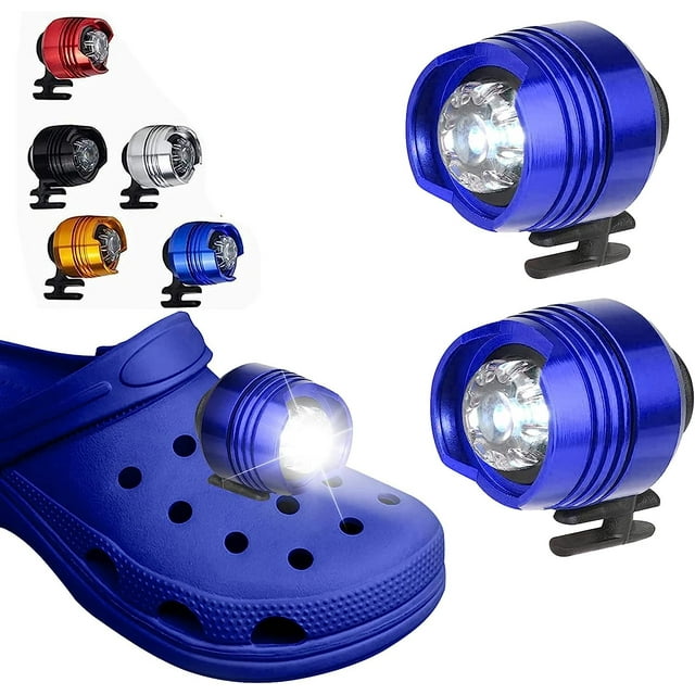 2 luces LED para zapatos Croc (color azul), faros delanteros para Croc, luces pequeñas, 2 luces LED divertidas para zapatos Crocs, luces LED pequeñas para adultos y niños Crocs G