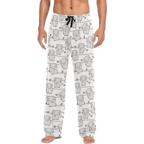 GZHJMY Elephant Pajama Pants for Men, Lounge Pants Lightweight Men Pajama Bottoms with Drawstring Pockets, Christmas New Year Birthday Gifts, X-Large