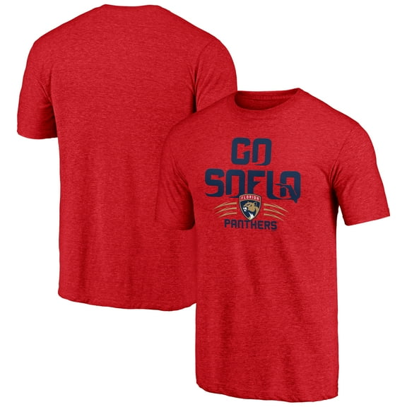 Men's Red Florida Panthers Shoot to Score Tri-Blend T-Shirt