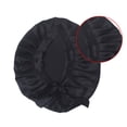 thumbnail image 2 of Ounissouiy Gorro de dormir de noche de seda para mujer, turbante con lazo en la cabeza, preatado, ajustado Juegos de accesorios de baño negro, 2 of 6