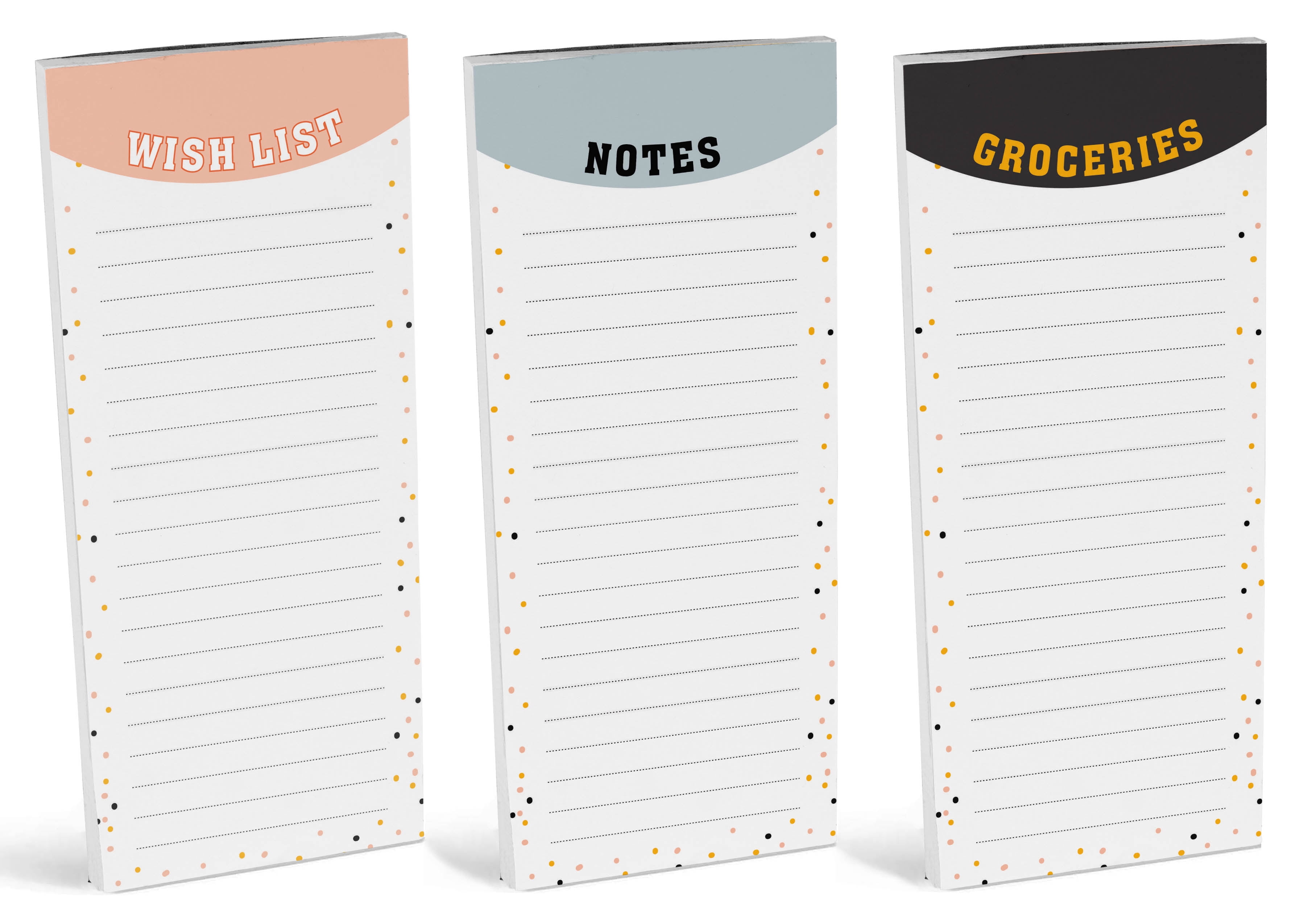 Inkdotpot Pack of 3 Magnetic Fridge To-Do List Notepads- Magnetic Memo Pads For Refrigerator-(50 Sheets Each)-UK
