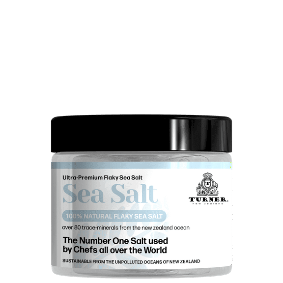 TURNER Sea Salt, 100% Natural Flaky Sea Salt, Iodized, 25 Gram Jar, Lab Certified, Mineral-Rich