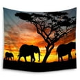 thumbnail image 1 of EREHome Sunset Elephants Walking Under Tree Wall Hanging Tapestry Wall Art Tapestry 51x60 Inches, 1 of 3