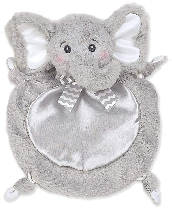 Bearington Baby Wee Spout, Small Gray Elephant Stuffed Animal Lovey Security Blanket, 8' x 7'