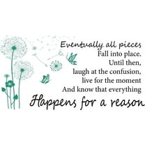 1 pc Motivational PVC Wall Sticker Vinyl Inspirational Quotes Dandelion Pattern Wall Art Decal for Home Living Room Bedroom Wall Door Decor