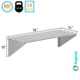 thumbnail image 3 of AmGood 14 in. x 36 in. Stainless Steel Tubular Wall Shelf | NSF | Appliance & Equipment Metal Shelving | Kitchen, Restaurant, Garage, Laundry, Utility Room, 3 of 8
