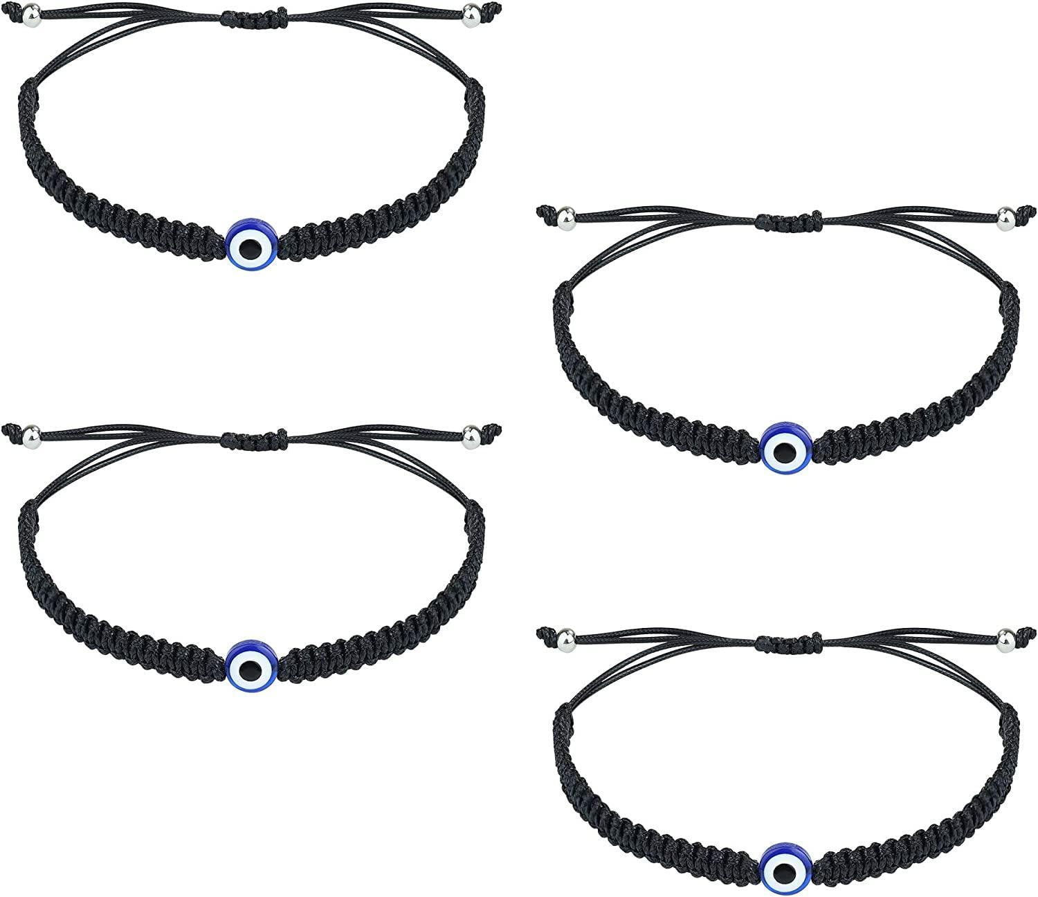 Evil Eyes Bracelet for Men Handmade Adjustable Ojo Turco Lucky Bracelets Kabbalah Protection