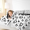 thumbnail image 3 of Castle Fairy Gothic Kawaii Coquette Skull 7-Piece Twin Bedding,Cartoon Bow Heart Bedding Comforter Set,White Black,Black Reversible, 3 of 7