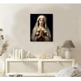 thumbnail image 6 of Mary Pray Canvas Wall Art Christian Poster Prints Our Lady of Guadalupe Painting Catholic Pictures Inspiring Home Wall Decor for Living Room Bedroom Office 12x16in Framed, 6 of 6