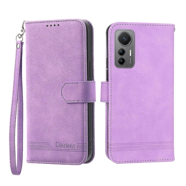 Funda romántica para Xiaomi 12, 12x y 12s con cordón, orificio para altavoz, ranuras para tarjetas, función billetera, función atril y protección contra caídas.