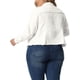 thumbnail image 3 of Chaquetas de mezclilla de mujer de tallas grandes Agnes Orinda, de manga larga, con bolsillos, 1X, blancas, 3 of 7