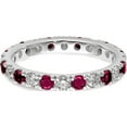 thumbnail image 4 of 14K White Gold Lab Grown Diamond Si1/Si2 G H I & Cr Ruby Eternity Band (Size 4) Made In India et0048-cru-070-4wlg, 4 of 5