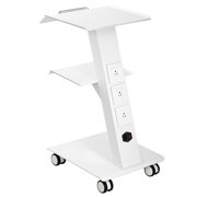 220 lbs Lab Trolley Rolling Lab Cart With Built-in Socket, 220 lbs Weight Capacity, Adjustable, 360° Swivel Casters, With A Built-in Socket, for home office apartment bedroom and small space use