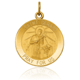 thumbnail image 2 of 14K Solid Yellow Gold Saint Gerard Medal Necklace Chain Pendant Charm, 2 of 4