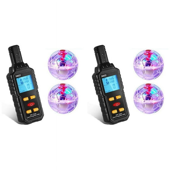 2X Ghost Equipment Kit, Emf Meter with 2 Motion Light Up CatBalls, Emf Meter Detector Ghost Equipment