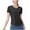 Black, variant on Womens Tops Workout Tops For Women Short Sleeve Cross Hem Athletic Compression Shirts Breathable Yoga Shirts Basic Tees For Women